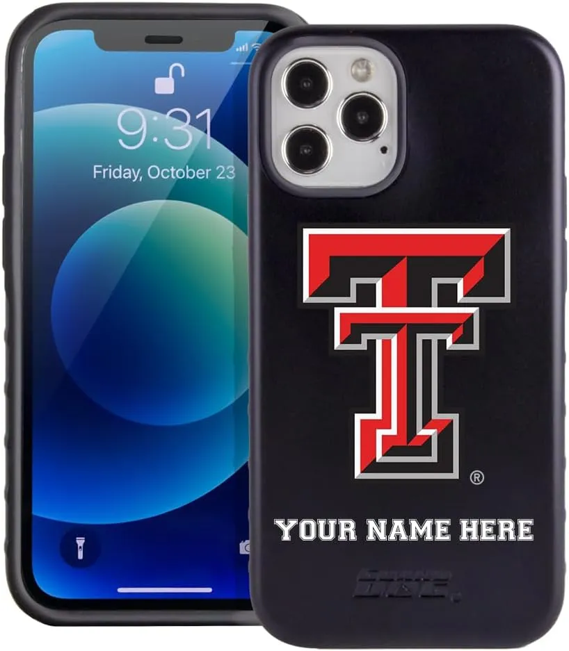 Guard Dog Case Compatible with iPhone 12/12 Pro - Military Grade - Rugged Two Piece Protection - Collegiate Licensed - Texas Tech Red Raiders - Personalized