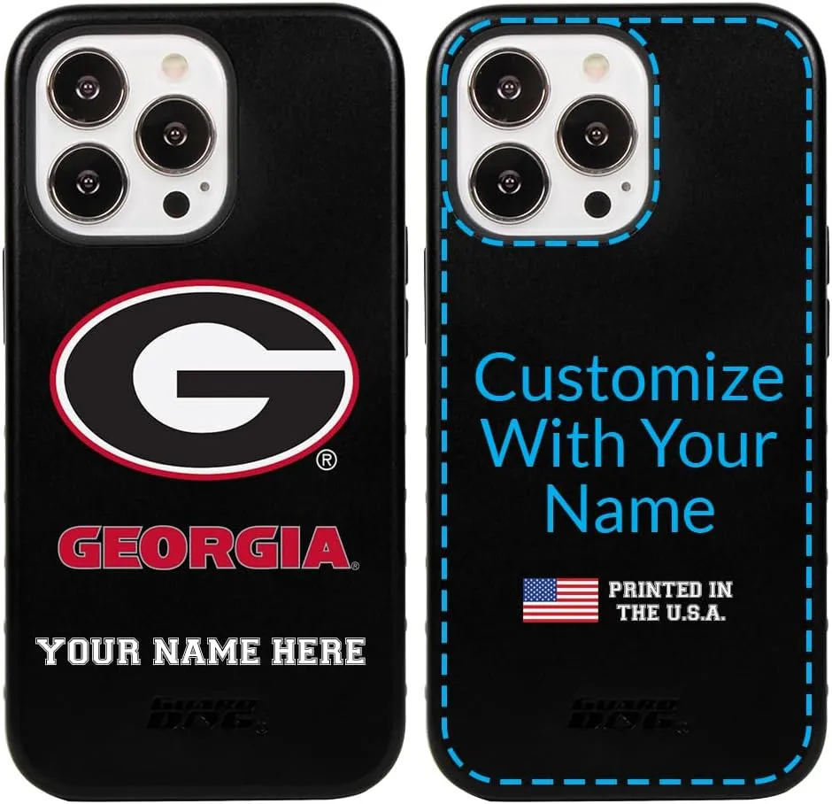 Guard Dog Case Compatible with iPhone 13 Pro - Military Grade - Rugged Two Piece Protection - Collegiate Licensed - Georgia Bulldogs - Personalized