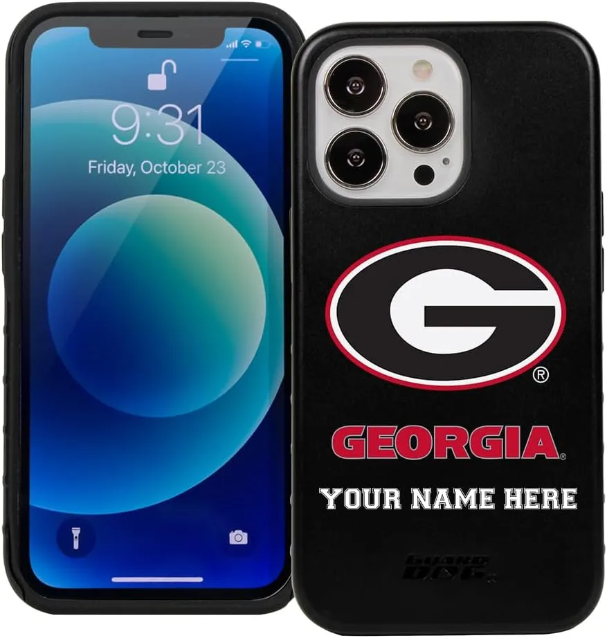 Guard Dog Case Compatible with iPhone 13 Pro - Military Grade - Rugged Two Piece Protection - Collegiate Licensed - Georgia Bulldogs - Personalized