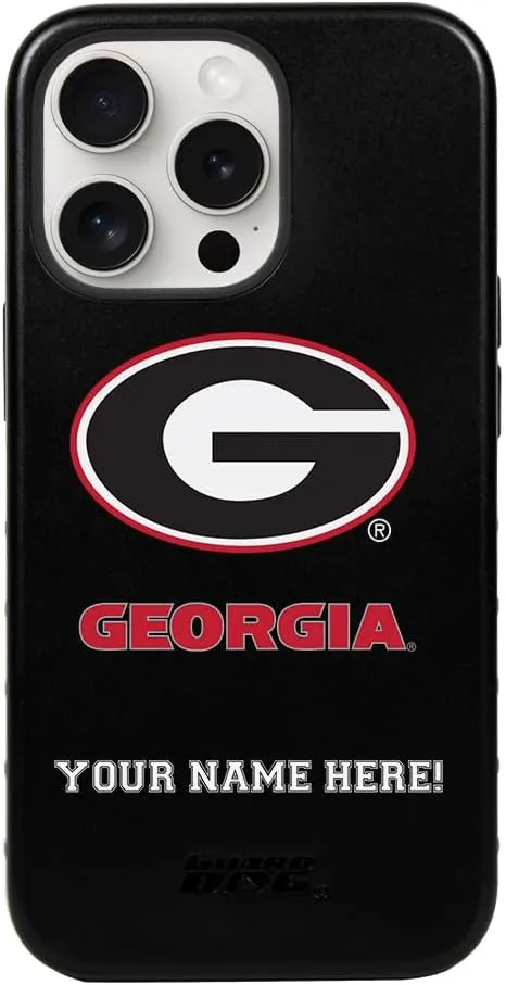 Guard Dog Case Compatible with iPhone 14 Pro Max - Military Grade - Rugged Two Piece Protection - Collegiate Licensed - Georgia Bulldogs - Personalized