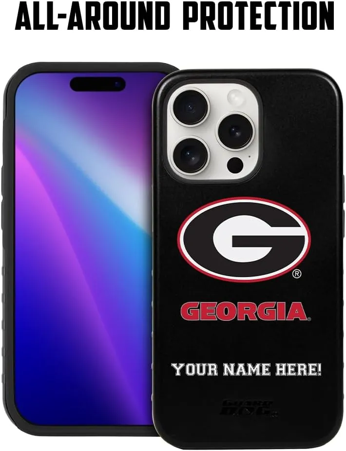 Guard Dog Case Compatible with iPhone 14 Pro Max - Military Grade - Rugged Two Piece Protection - Collegiate Licensed - Georgia Bulldogs - Personalized