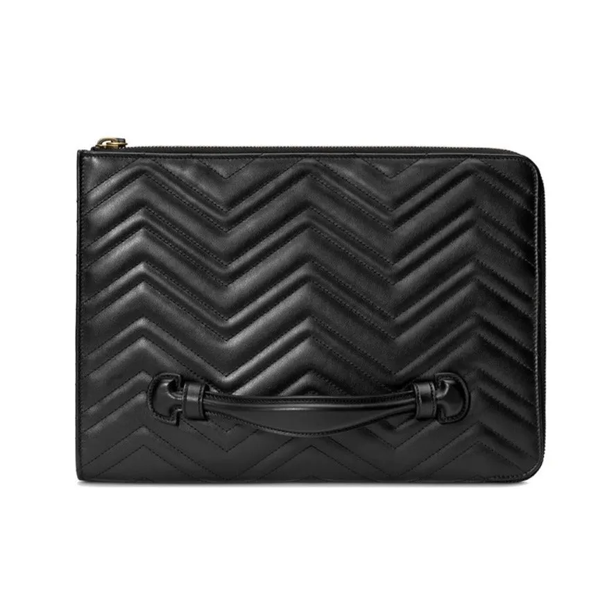 Gucci GG Marmont Matelassé Portfolio Clutch in Black