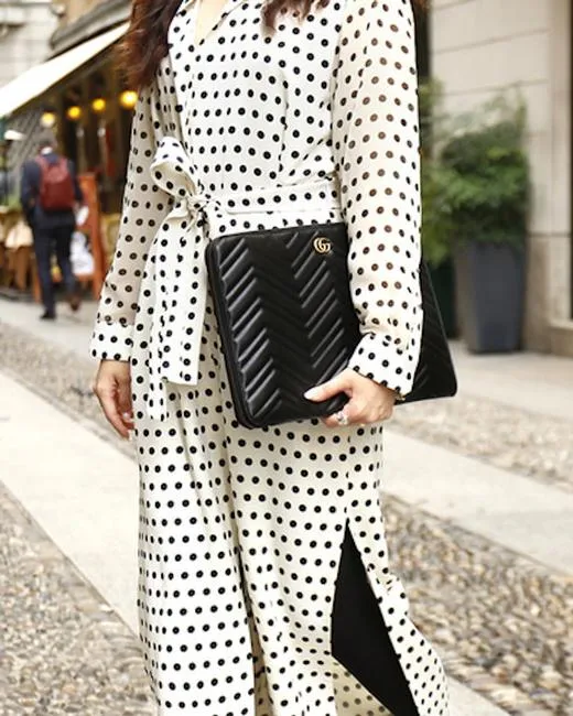 Gucci GG Marmont Matelassé Portfolio Clutch in Black