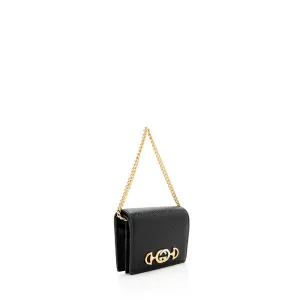 Gucci Grained Leather Zumi Card Case Chain Bag (SHF-19272)