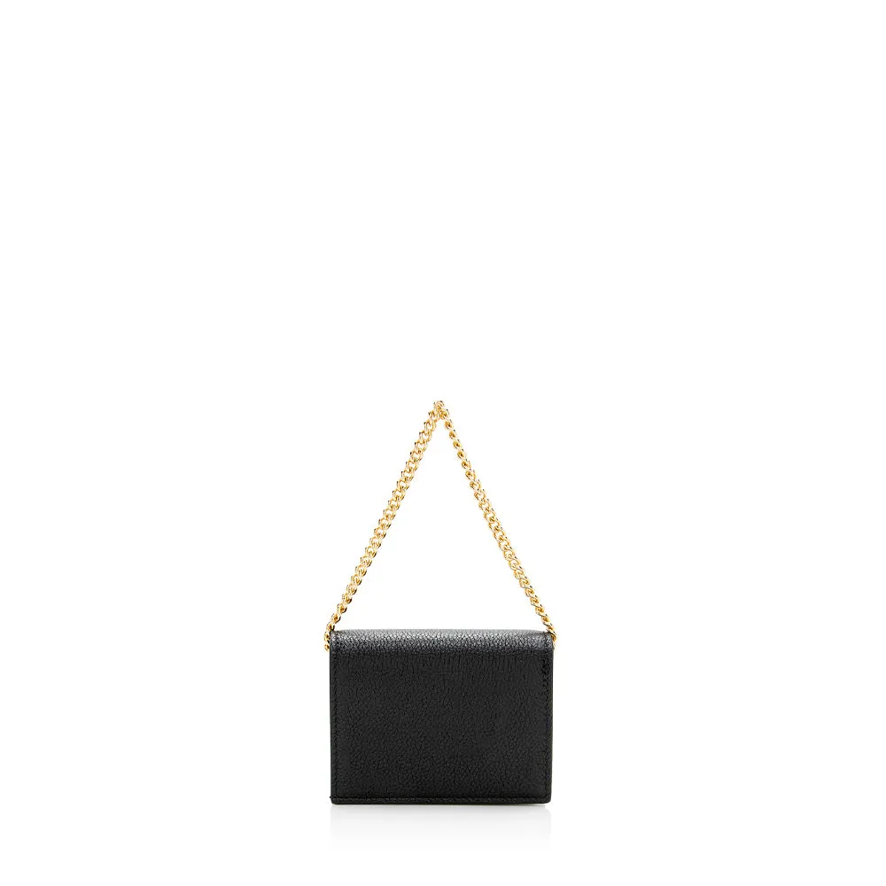 Gucci Grained Leather Zumi Card Case Chain Bag (SHF-19272)