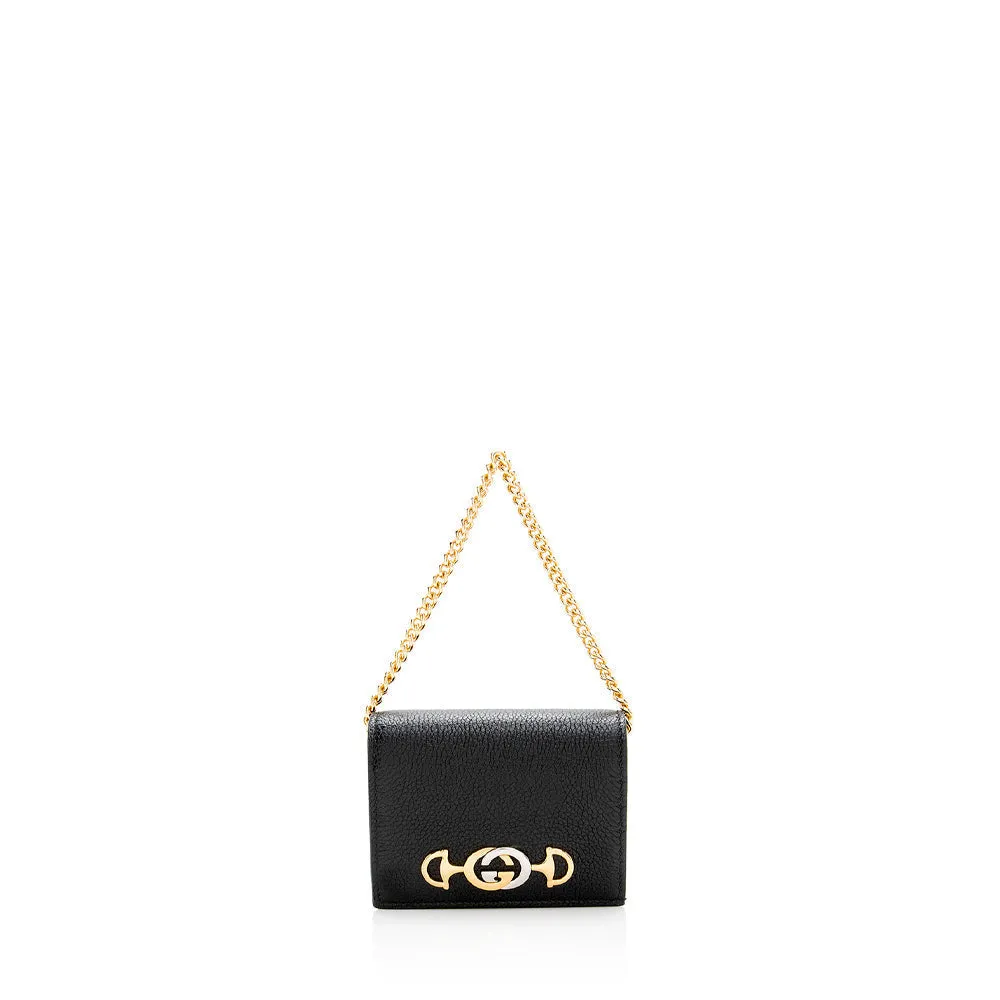 Gucci Grained Leather Zumi Card Case Chain Bag