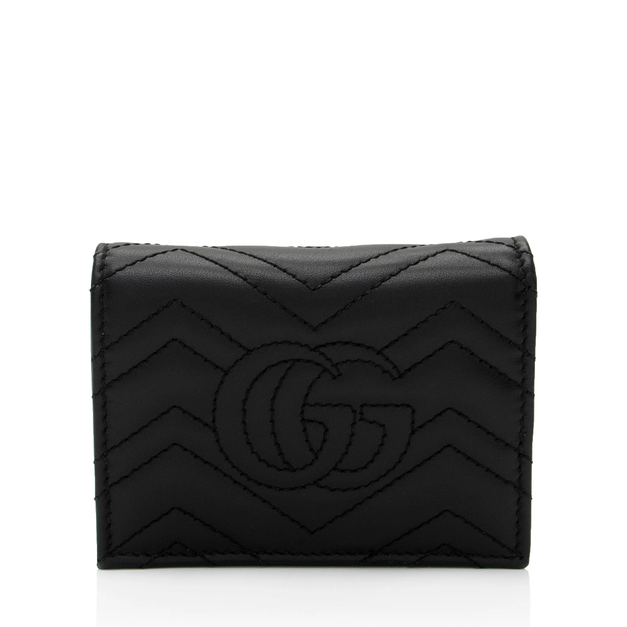 Gucci Matelasse Leather GG Marmont Card Case (SHF-AcctXE)