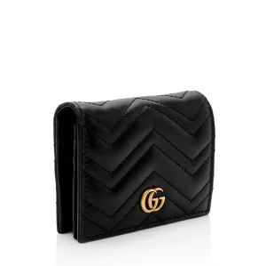 Gucci Matelasse Leather GG Marmont Card Case (SHF-AcctXE)