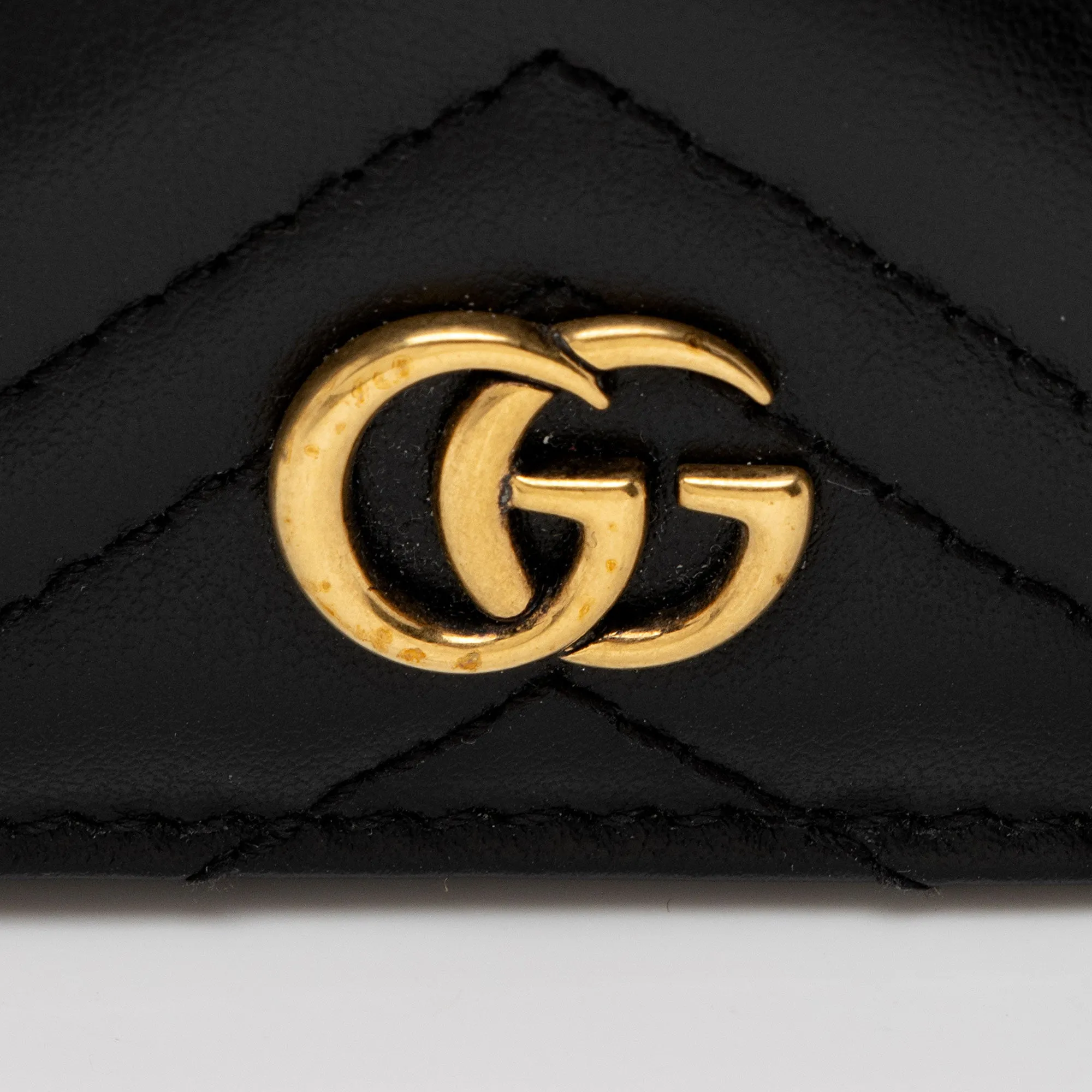 Gucci Matelasse Leather GG Marmont Card Case (SHF-AcctXE)