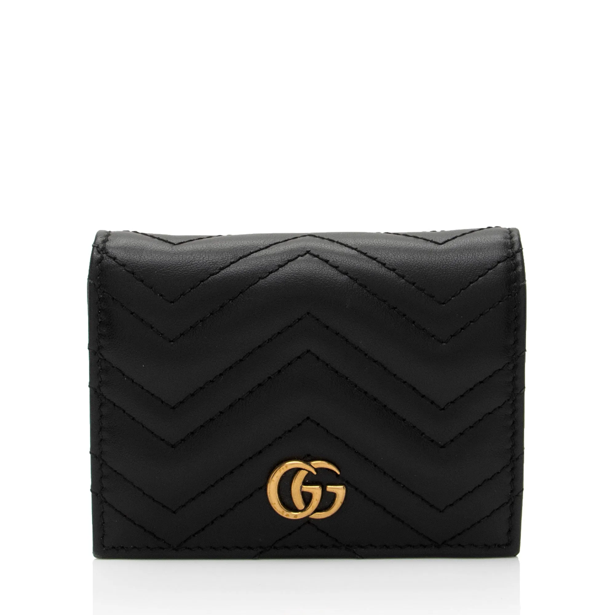 Gucci Matelasse Leather GG Marmont Card Case (SHF-AcctXE)
