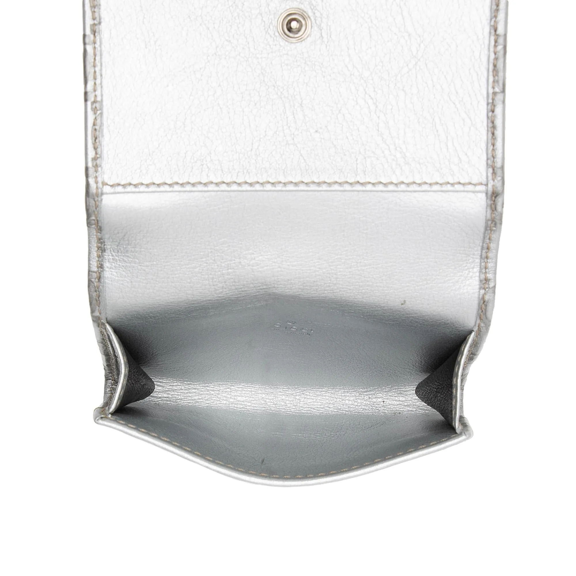 Gucci Metallic Guccissima Leather Card Case (SHF-euO3ug)