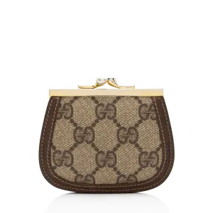 Gucci Vintage GG Supreme Kiss Lock Coin Pouch (SHF-xxZ0al)
