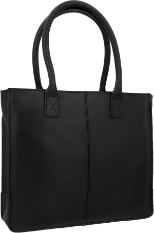 Gusti Handbag Leather - Greta Shopper Handbag Leather Bag Handle Bag with Zip Black Leather True Leather