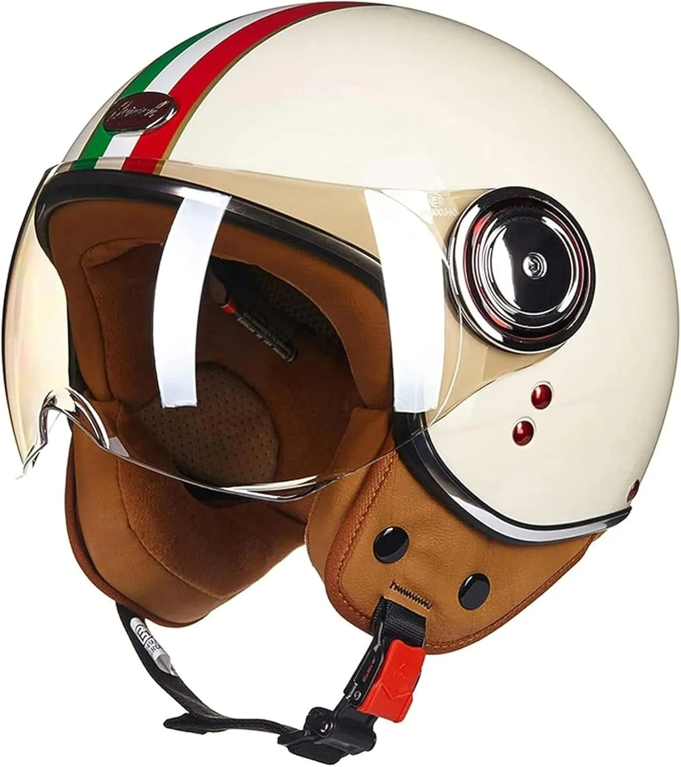 Half shell helmet DOT/ECE approval Brain-Cap half shell jet helmet retro chopper helmet vintage with built-in visor for cruiser chopper biker moped