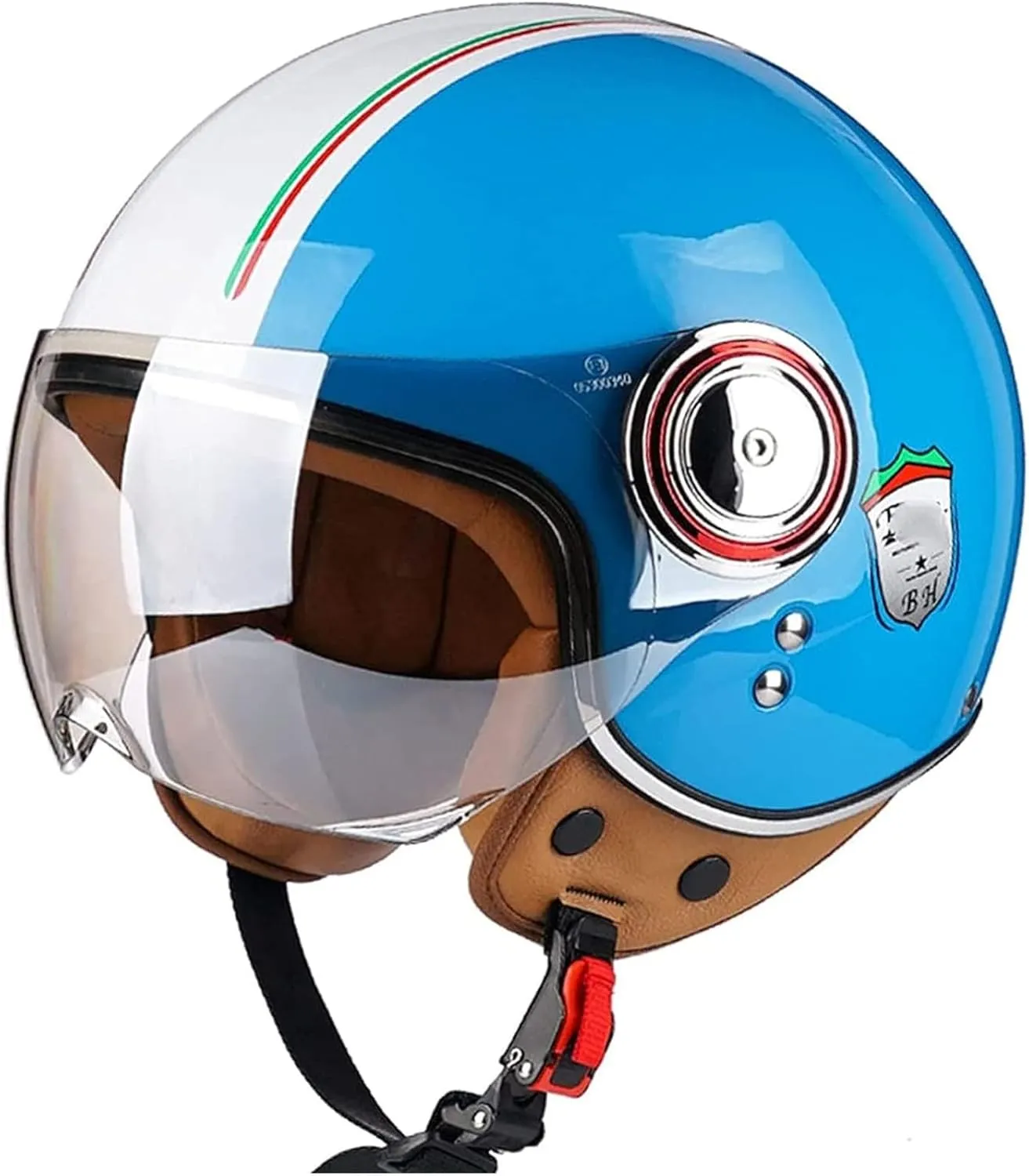 Half shell helmet DOT/ECE approval Brain-Cap half shell jet helmet retro chopper helmet vintage with built-in visor for cruiser chopper biker moped