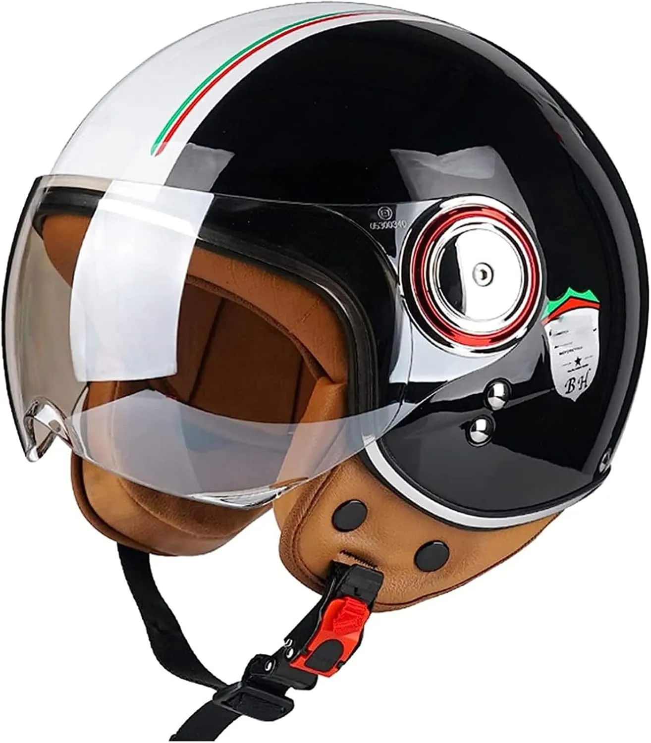 Half shell helmet DOT/ECE approval Brain-Cap half shell jet helmet retro chopper helmet vintage with built-in visor for cruiser chopper biker moped