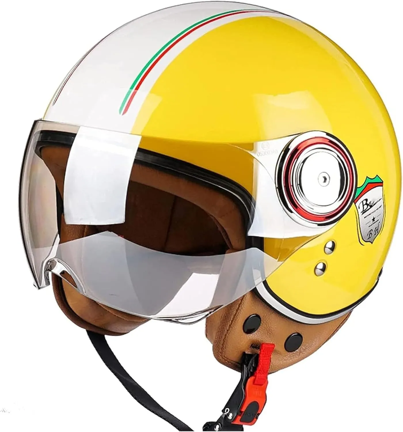 Half shell helmet DOT/ECE approval Brain-Cap half shell jet helmet retro chopper helmet vintage with built-in visor for cruiser chopper biker moped