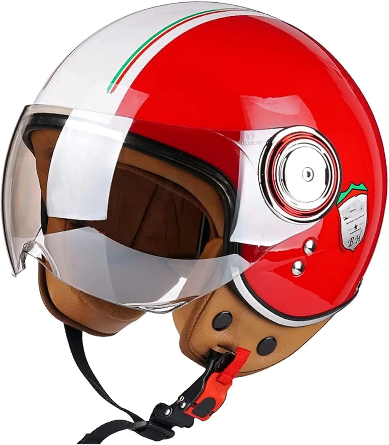 Half shell helmet DOT/ECE approval Brain-Cap half shell jet helmet retro chopper helmet vintage with built-in visor for cruiser chopper biker moped