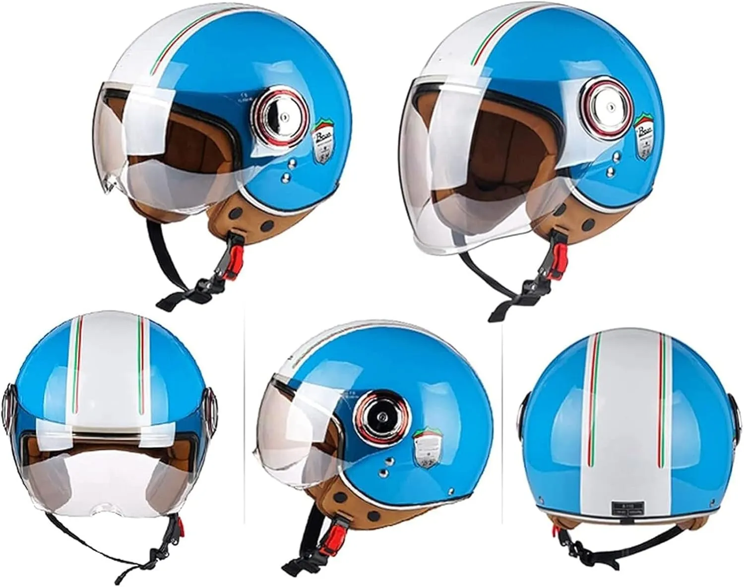 Half shell helmet DOT/ECE approval Brain-Cap half shell jet helmet retro chopper helmet vintage with built-in visor for cruiser chopper biker moped