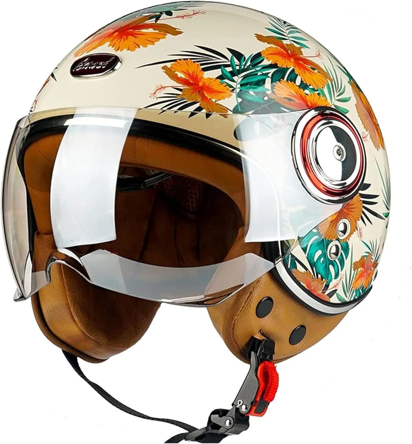 Half shell helmet DOT/ECE approval Brain-Cap half shell jet helmet retro chopper helmet vintage with built-in visor for cruiser chopper biker moped