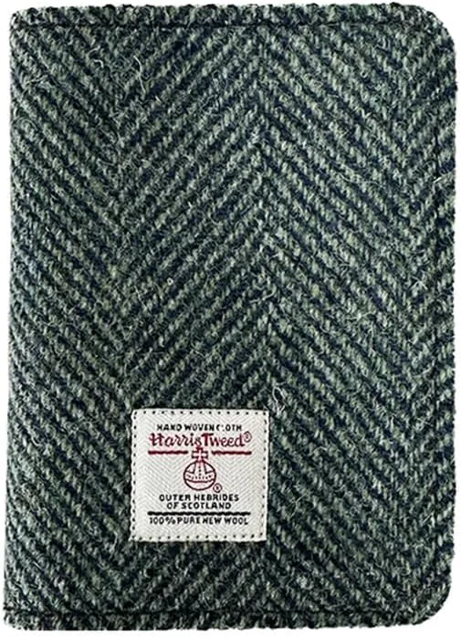 Harris Tweed Leather Passport Holder for Travel, Slim & Lightweight Passport Cover with Vaccine Card Slot, RFID Blocking, Ideal for Women and Men (No.3164)