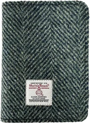 Harris Tweed Leather Passport Holder for Travel, Slim & Lightweight Passport Cover with Vaccine Card Slot, RFID Blocking, Ideal for Women and Men (No.3164)