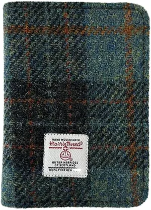 Harris Tweed Leather Passport Holder for Travel, Slim & Lightweight Passport Cover with Vaccine Card Slot, RFID Blocking, Ideal for Women and Men (No.885)