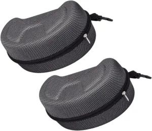 Healifty Zipper Hard Box 2pcs Large Motorcycle Glasses Case for Ski Goggles Men Protective Storage