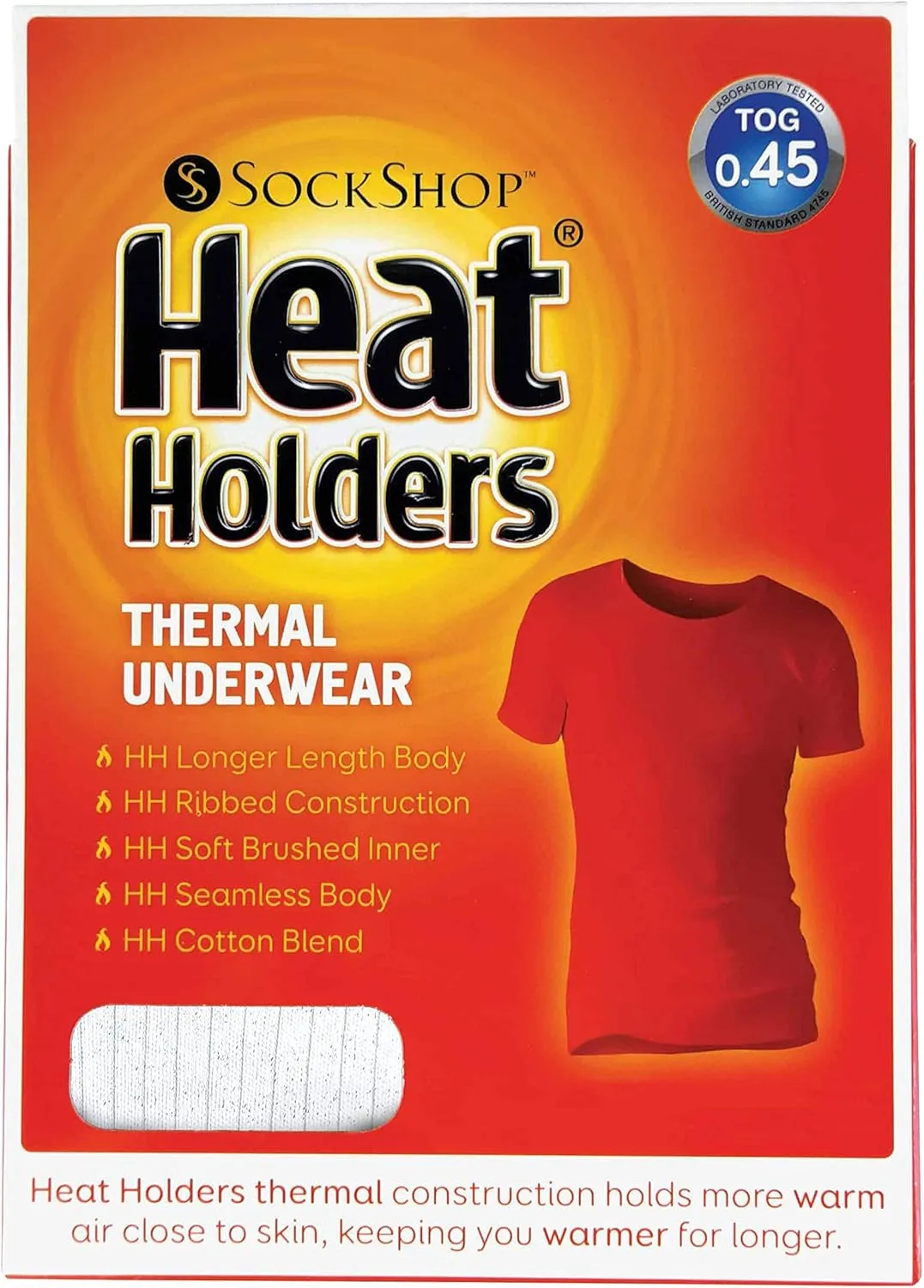 HEAT HOLDERS Mens Short Sleeve Winter Thick Thermal Lining Base Layer Shirt
