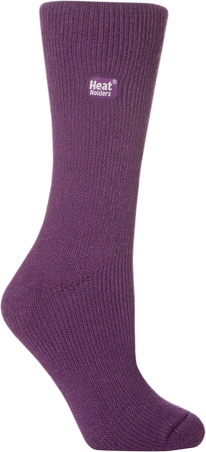 HEAT HOLDERS - Womens Original Striped Cozy Winter Warm Thick Thermal Crew Socks
