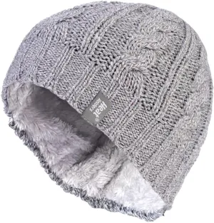 HEAT HOLDERS - Women's Thermal Fleece Cable Knit Winter Hat 3.4 Tog - One Size