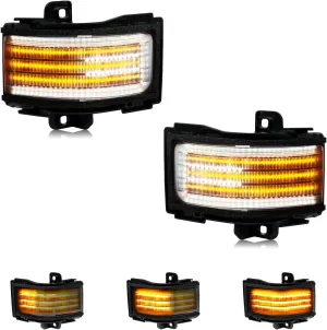 HERCOO Side Tow Mirror Lights Turn Signal Marker LED Sequential Switchback Dynamic Turn Signals & Backup Lamps Spot Light Assembly for Ford F150, F250, F350 Super Duty
