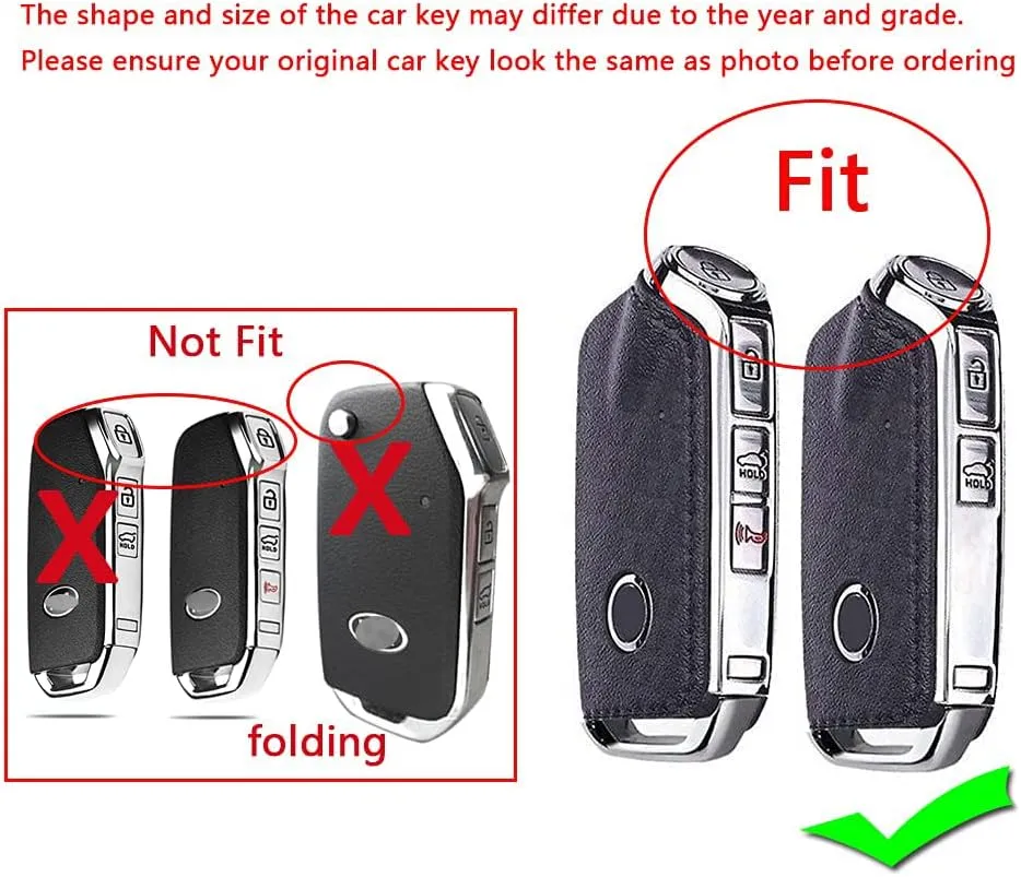 HIBEYO Key Fob Cover for Kia Stinger k900 2018 2019 2020 2021 2022 3/4 Button Car Accessories Smart Key Case keychians