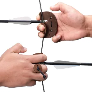Hide & Drink, Archery Finger Tab, Protect Guard for Recurve Bows, Finger Protector, Shooting Practice Gear Sports & Outdoors, Full Grain Leather, Handmade