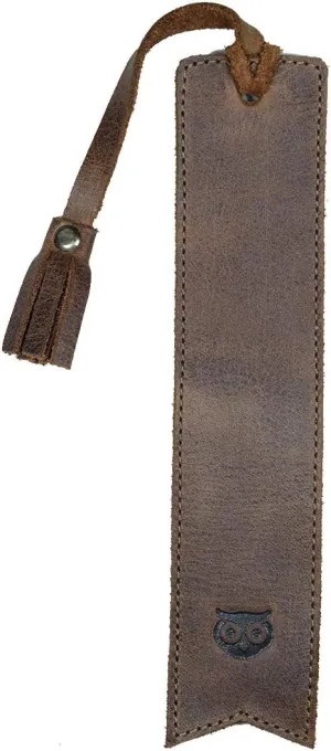 Hide & Drink, Bookmark w/Tassel, Pagemarker for Bookworms, Accessory for Readers, Writers, Classic Bookmark, Full Grain Leather, Handmade, Bourbon Brown