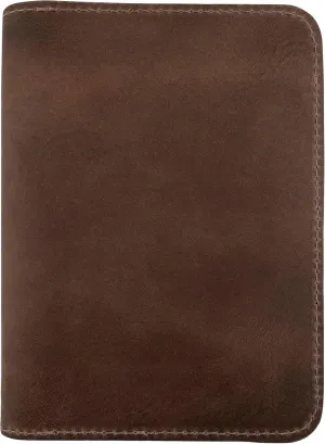 Hide & Drink, Double Passport Cover with Slots for Bills and Keys, Rustic Case, ID Organizer, Full Grain Leather, Handmade Accessories, Bourbon Brown
