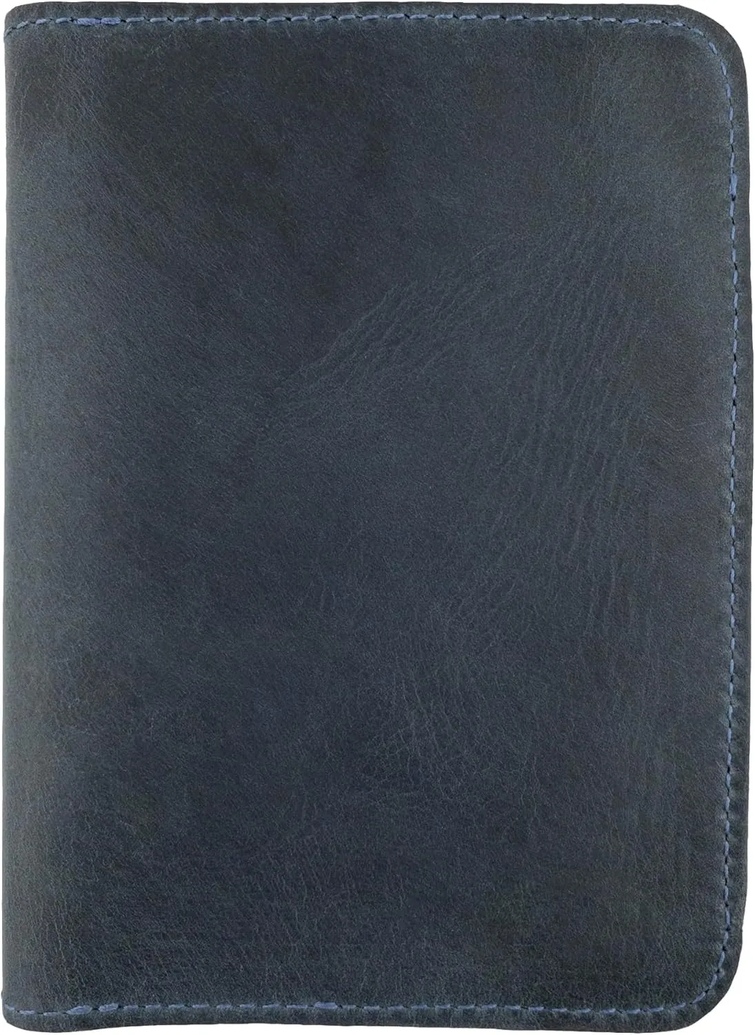 Hide & Drink, Double Passport Cover with Slots for Bills and Keys, Rustic Case, ID Organizer, Full Grain Leather, Handmade Accessories, Slate Blue