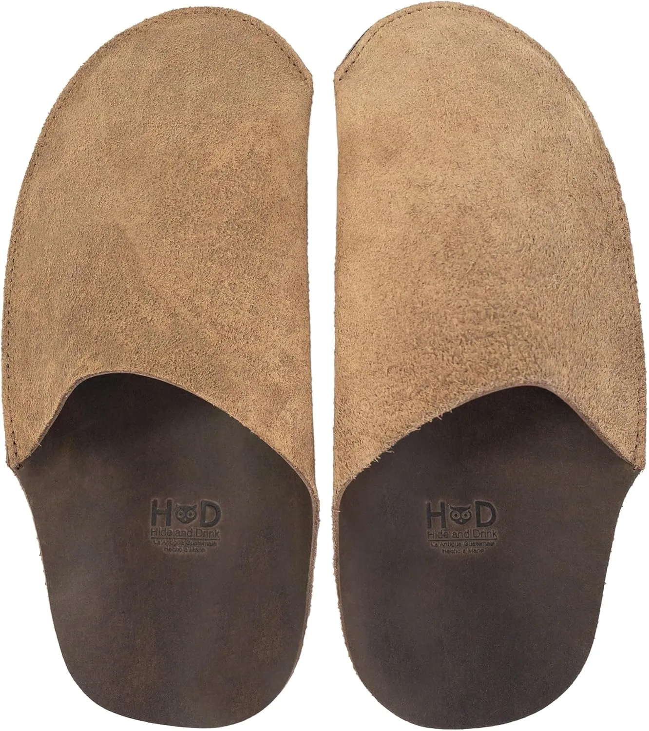 Hide & Drink, House Slippers for Men, Full Grain Leather, Handmade