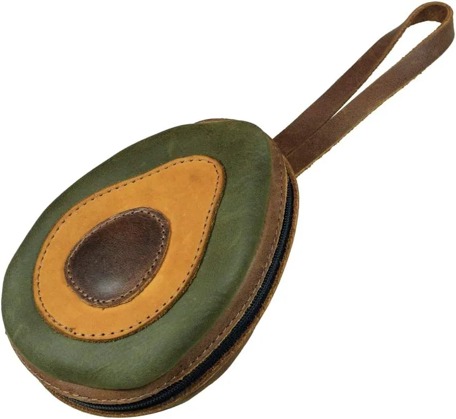Hide & Drink, Leather Avocado Purse Case Bag, Card & Money Organizer, Coin Pouch Cute Gifts, Handmade Includes 101 Year Warranty :: Multicolor