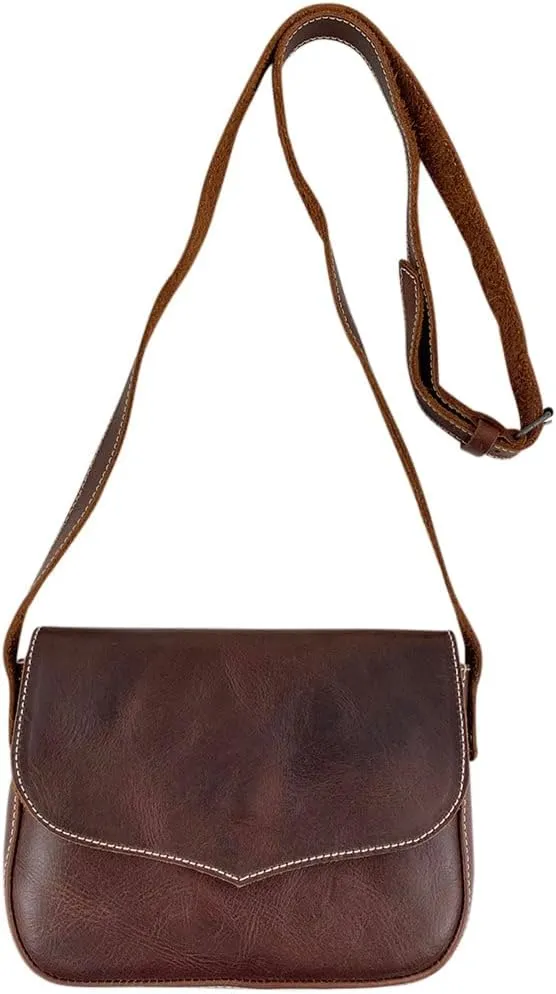 Hide & Drink, Shoulder Bag Handmade from Full Grain Leather - Bourbon Brown