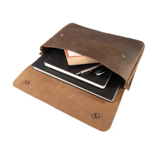 Hide & Drink, Vintage Folder Document Holder, File Case, A5 Binder, Envelope Portfolio, Full Grain Leather, Handmade, Bourbon Brown
