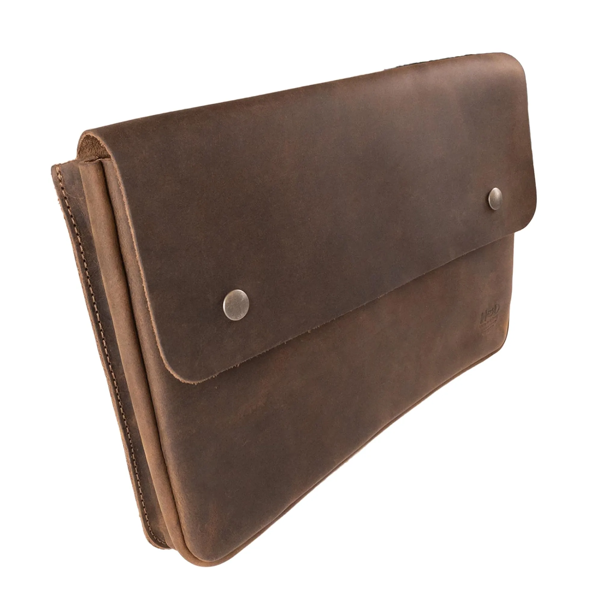 Hide & Drink, Vintage Folder Document Holder, File Case, A5 Binder, Envelope Portfolio, Full Grain Leather, Handmade, Bourbon Brown