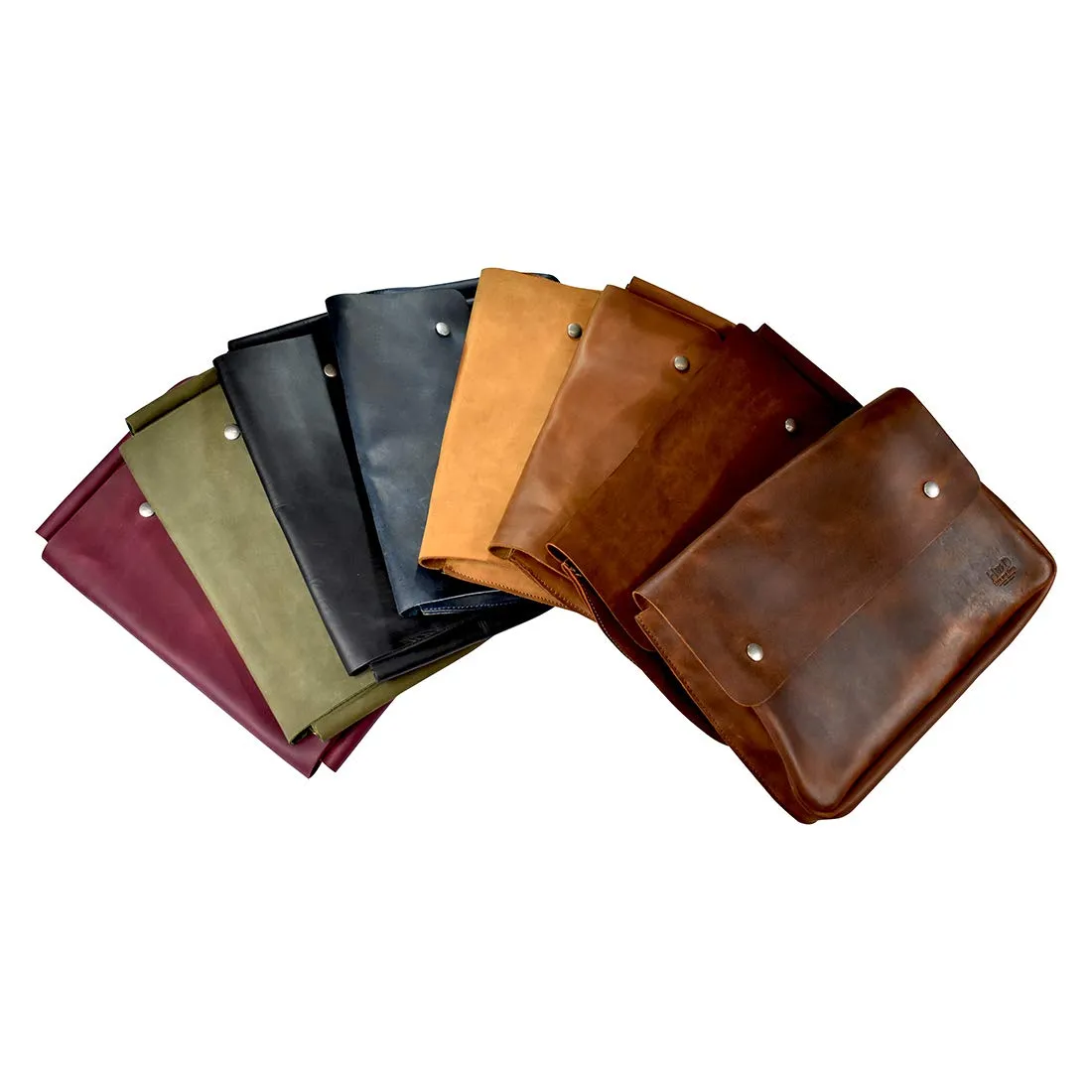 Hide & Drink, Vintage Folder Document Holder, File Case, A5 Binder, Envelope Portfolio, Full Grain Leather, Handmade, Bourbon Brown