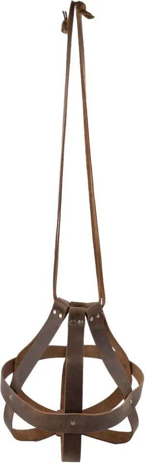 Hide & Drink, Volleyball and Soccer Ball Hanger with Shoulder Strap, Equipment Storage Carry Sack - Handmade from Full Grain Leather - Bourbon Brown