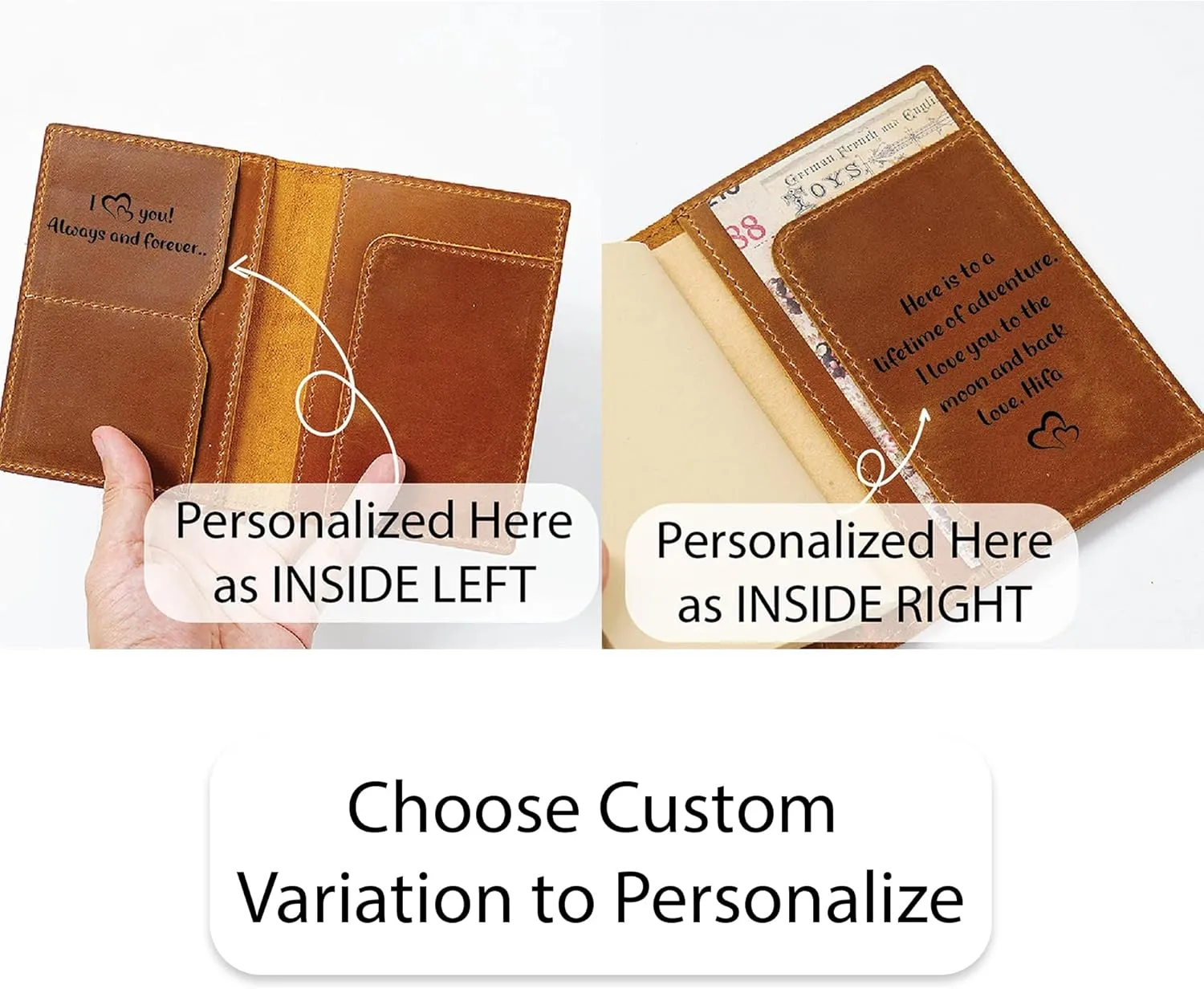 HIFA Leather Passport Holder, Handmade Passport Cover with Card and Ticket Slot - Genuine Leather, Elegant Design, Easy Access - Passport Case, Passport Wallet, Passport Holder