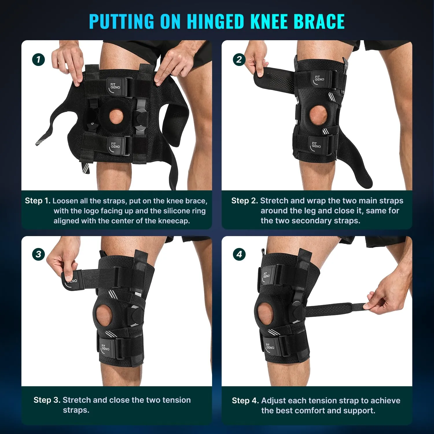 Hinged Knee Brace for Meniscus Tear: Adjustable Support for Knee Pain w/ Built-in Side Stabilizers & Removable Metal Hinges for ACL MCL Injury or Surgery Recovery - Men and Women FSA or HSA Eligible