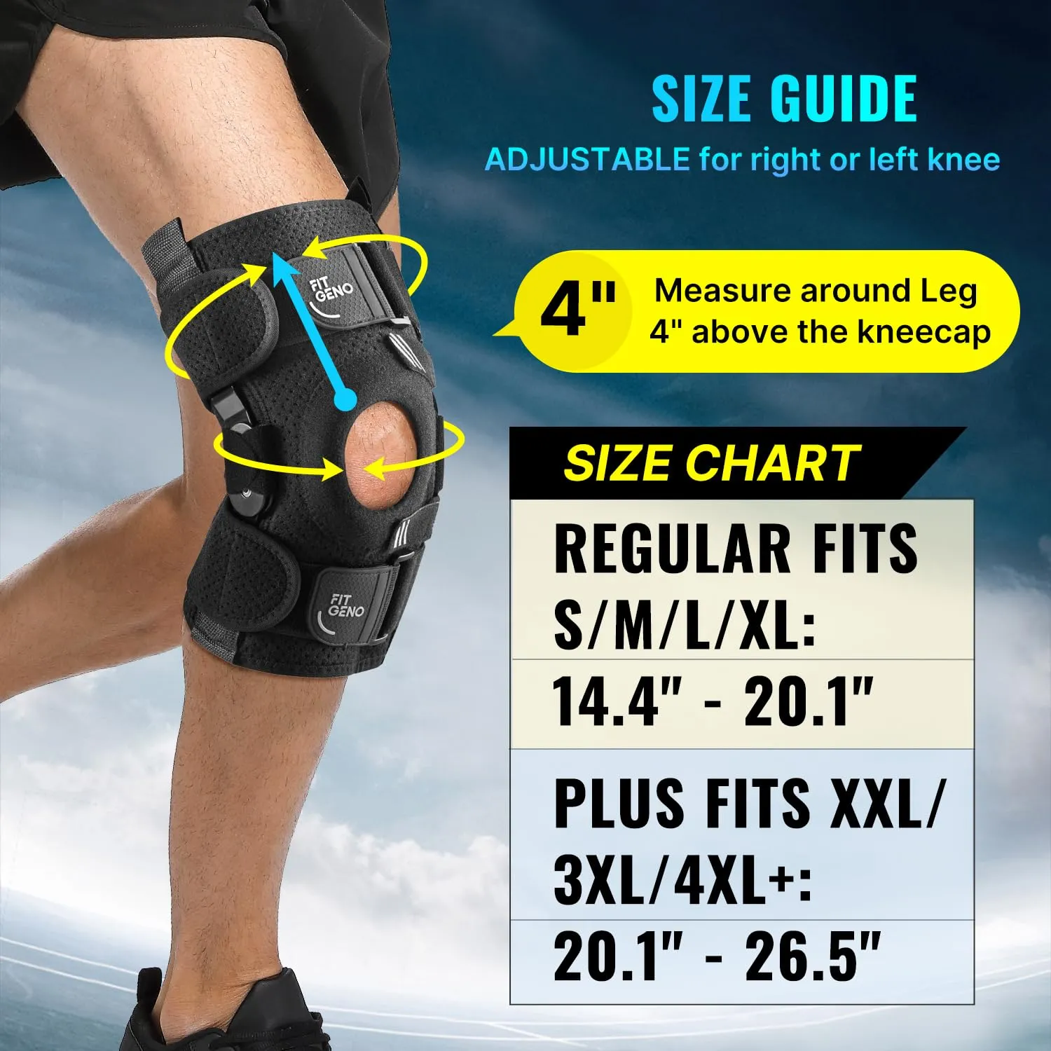Hinged Knee Brace for Meniscus Tear: Adjustable Support for Knee Pain w/ Built-in Side Stabilizers & Removable Metal Hinges for ACL MCL Injury or Surgery Recovery - Men and Women FSA or HSA Eligible