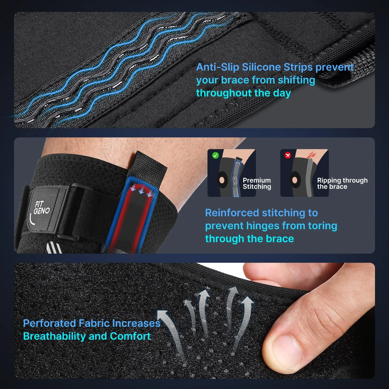 Hinged Knee Brace for Meniscus Tear: Adjustable Support for Knee Pain w/ Built-in Side Stabilizers & Removable Metal Hinges for ACL MCL Injury or Surgery Recovery - Men and Women FSA or HSA Eligible