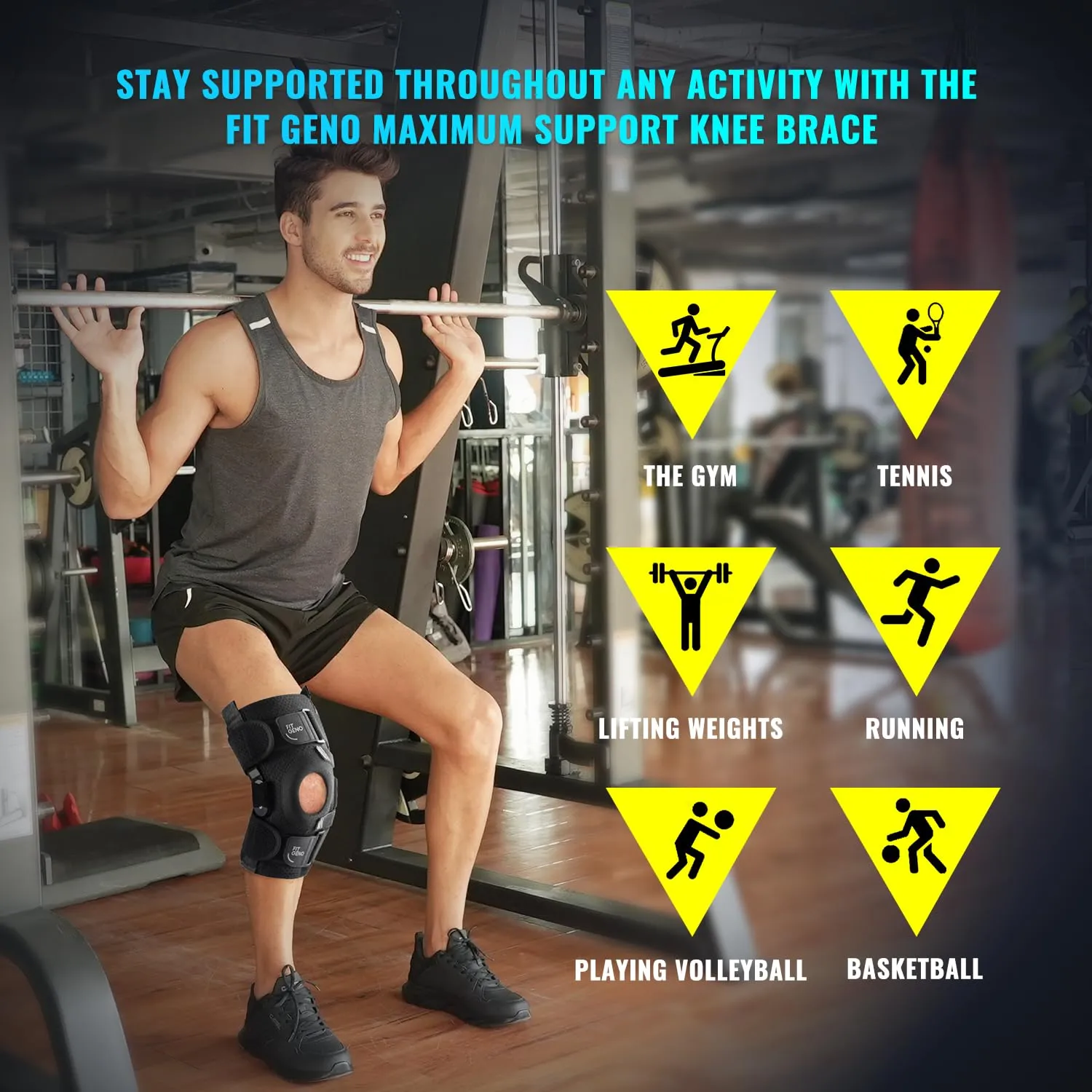 Hinged Knee Brace for Meniscus Tear: Adjustable Support for Knee Pain w/ Built-in Side Stabilizers & Removable Metal Hinges for ACL MCL Injury or Surgery Recovery - Men and Women FSA or HSA Eligible