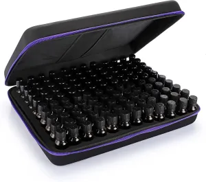 Hipiwe 120 Bottle EVA Essential Oil Storage Carrying Case Hard Shell Exterior Essential Oils Organizer Holder Traveling Bag with Foam Insert, Holds 5ml 10ml 15ml Essential Oils